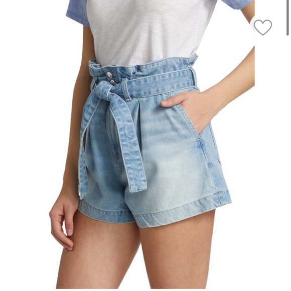 VERONICA BEARD Nori Paperbag Denim Shorts - Picture 1 of 7